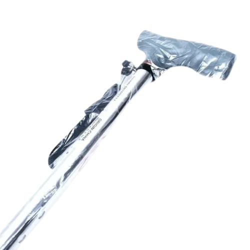 Bastón Ortopédico de Aluminio Color Plateado – Ajustable y Liviano - Imagen 2