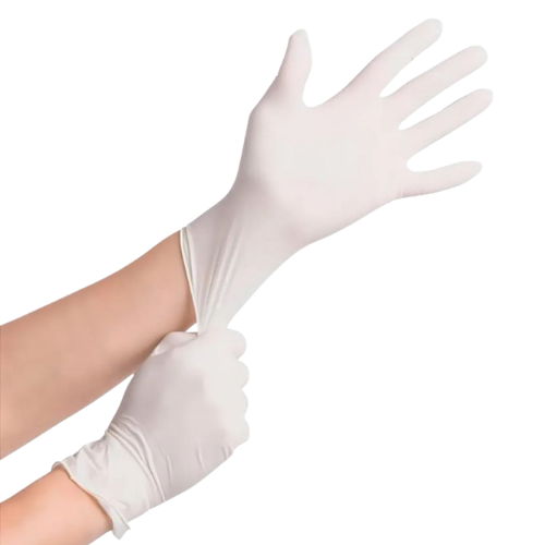 Guantes de Látex Descartables – Caja x 100 unidades (Blanco, distintos talles) - Imagen 2